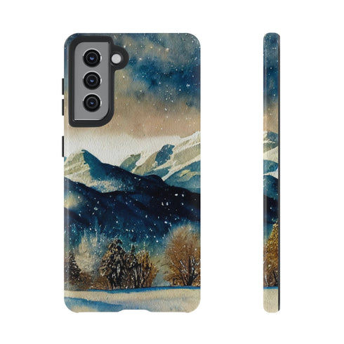 Snowy Colorado Rocky Mountains - Impact Resistant Phone Case Samsung Galaxy S21 Glossy